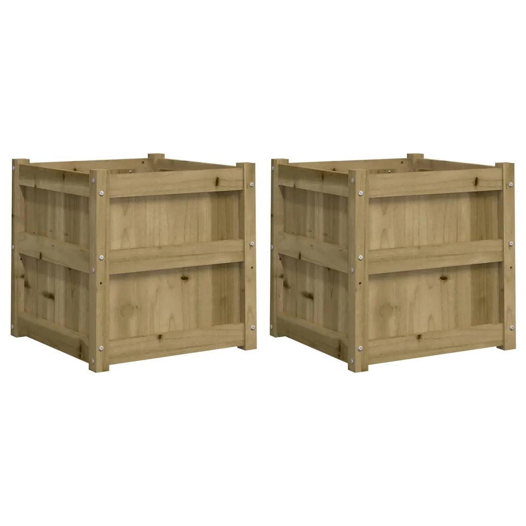 Fioriere da Giardino 2 pz in Legno di Pino Impregnatocod mxl 108694