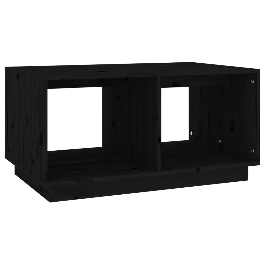 Tavolino da Salotto Nero 80x50x40 cm Legno Massello di Pino cod mxl 26419