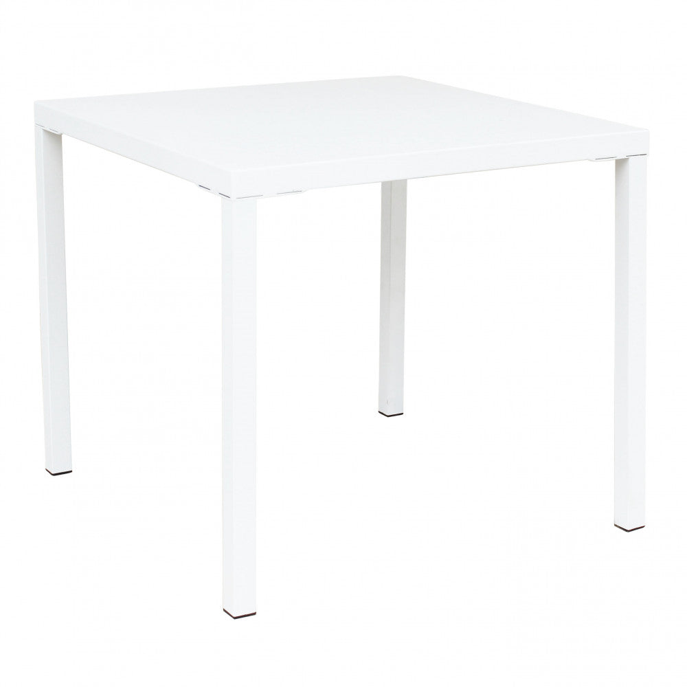 Tavolo Manchester Impilabile 80x80x73h cm in Acciaio Bianco