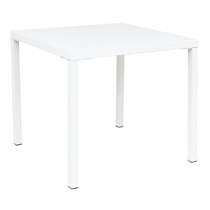 Tavolo Manchester Impilabile 80x80x73h cm in Acciaio Bianco