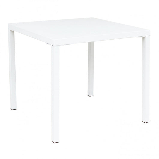 Tavolo Manchester Impilabile 80x80x73h cm in Acciaio Bianco