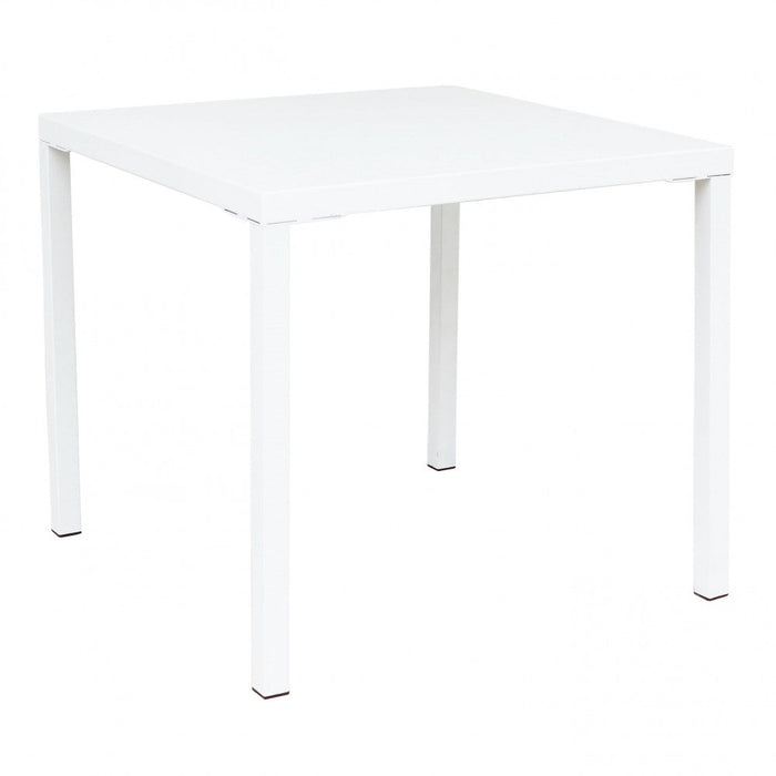 Tavolo Manchester Impilabile 80x80x73h cm in Acciaio Bianco