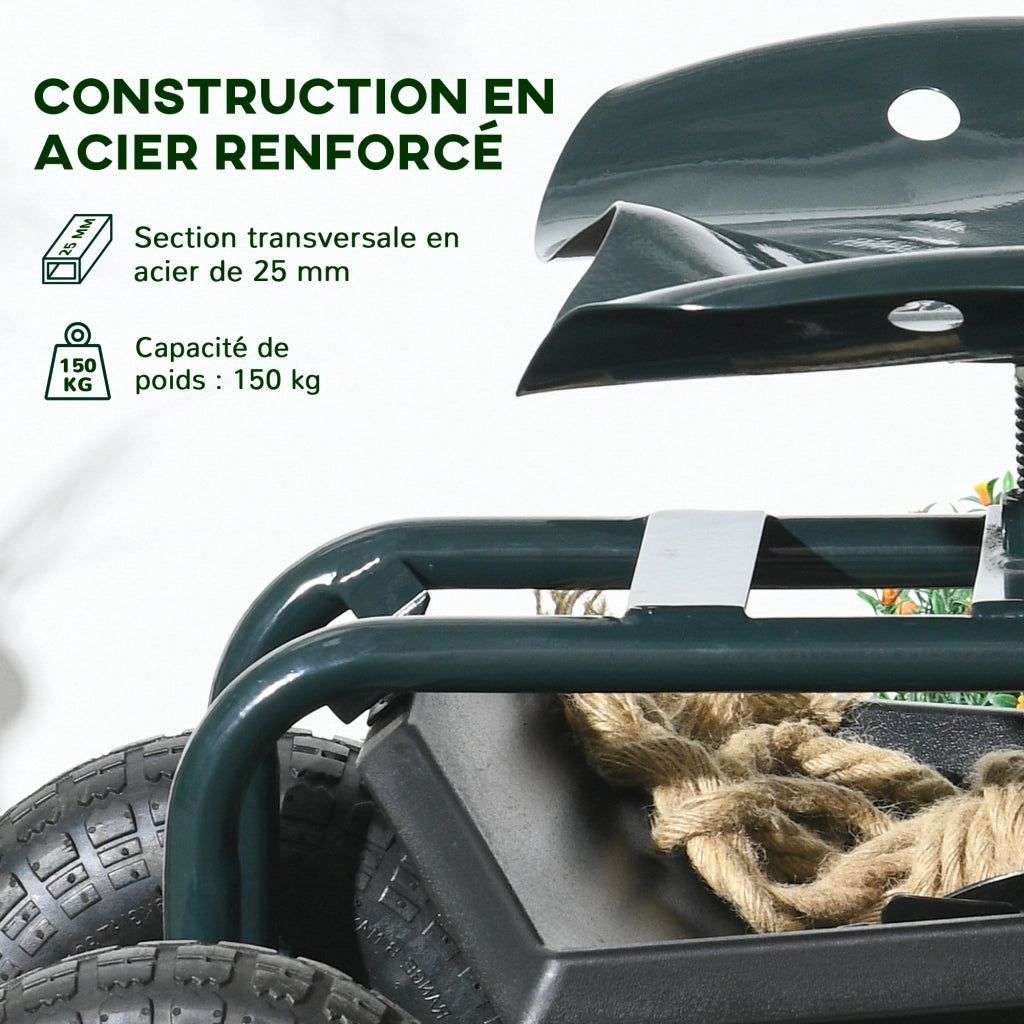 Sedia da giardino girevole ¨C zephmum ¨C verde, regolabile in altezza, max 150 kg