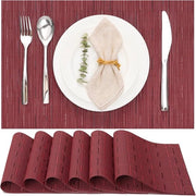 Piatti di protezione impermeabili - Set di 6 di vinile tessuto - Rosso - Lavabile e antiscivolo