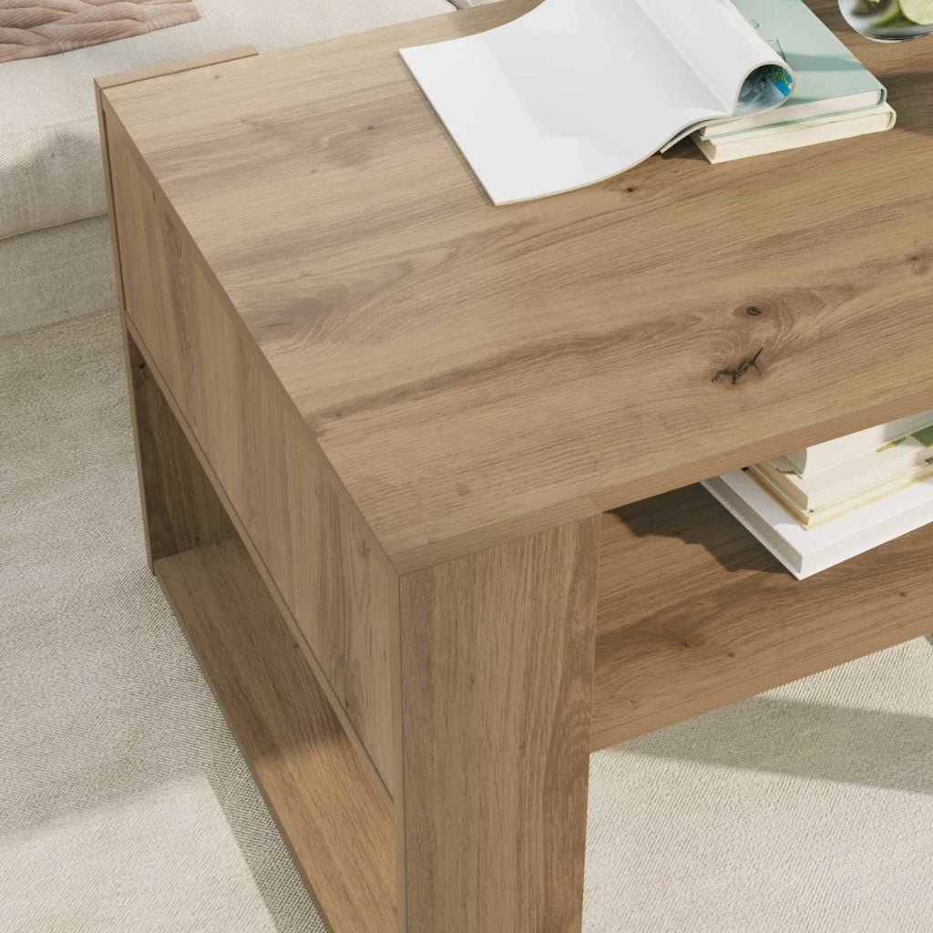 Tavolino da salotto Rovere artigianale 66 x 53 x 45 cm 8000107