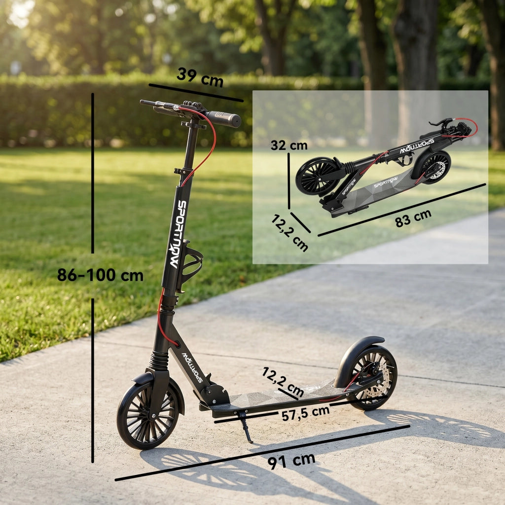Monopattino pieghevole regolabile in altezza ¨C zephmum ¨C alluminio 200mm ruote PU