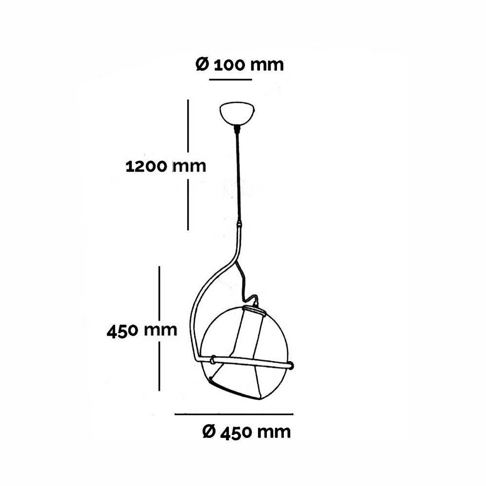 Trade Shop - Lampadario Sfera Vetro Pendente Globo E27 Lampada Orientabile Sospensione Lp-87 -