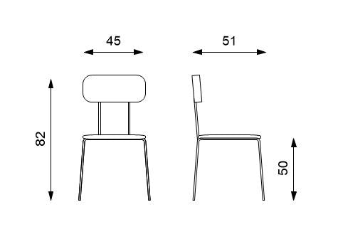 Set 4 Sedie 45x51xH82 cm in Polipropilene Fly Bianco