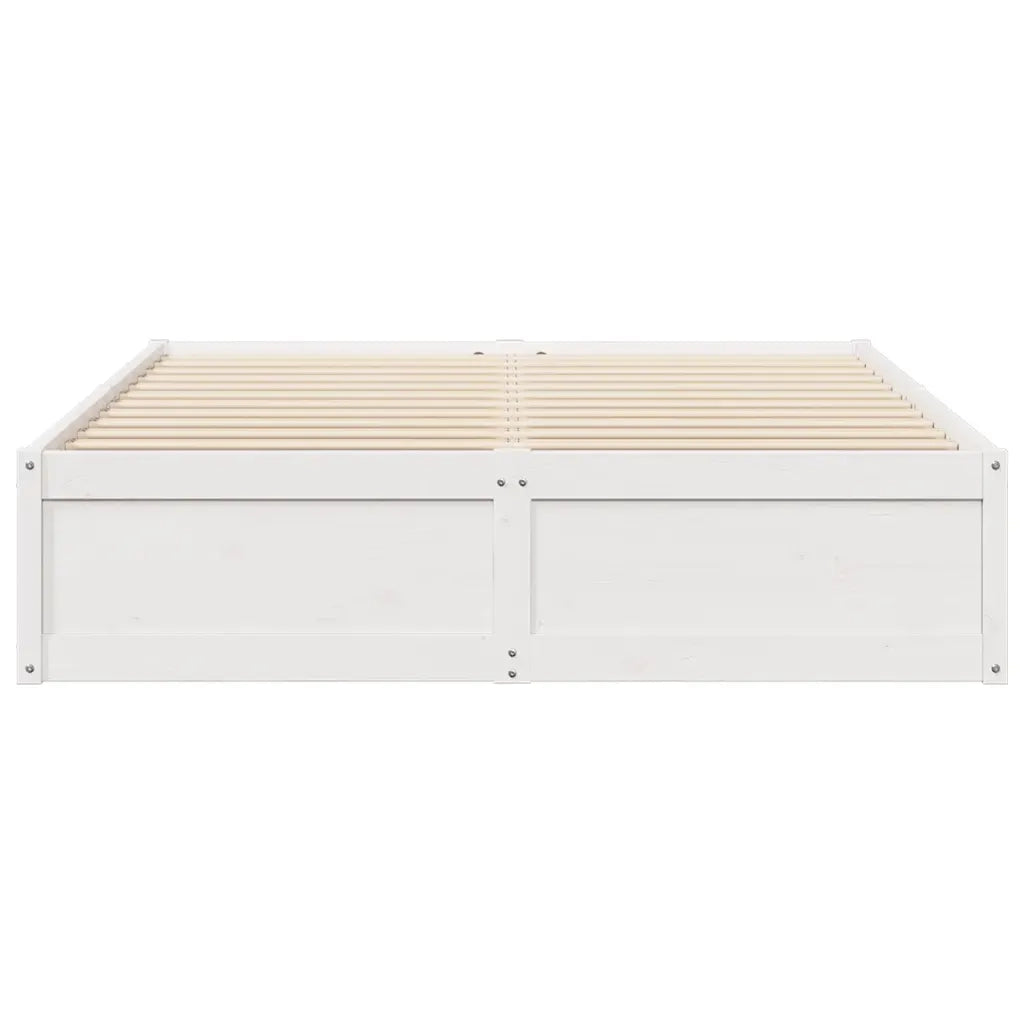 Letto senza Materasso Bianco 140x190 cm Legno Massello di Pino 3282382