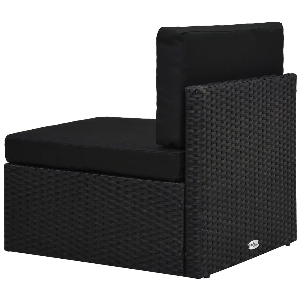 Set Divani da Giardino 6 pz con Cuscini in Polyrattan Nero 3067143