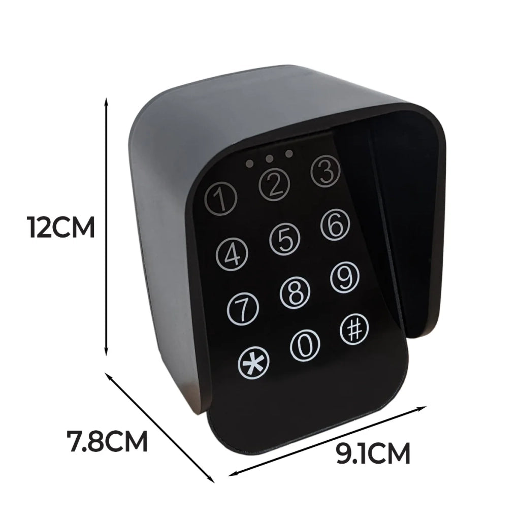 Tastiera wireless per l'apertura del cancello a battente Control Pad digitale con cicalino retroilluminato Blocco di sicurezza Distanza di controllo di 50 metri Kit di montaggio a parete GRATUITO Indicatori LED 120 mm H x 91 mm L x 78 mm P