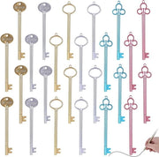 Set di 24 penna a gomma a forma di chiave con palla di gomma, misura 0-38 mm, set di 6 stili con inchiostro nero per penna a gomma per documenti e carta da lettere.