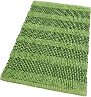 Tappeto Camera Scendiletto Bagno 50x80 Cm Cotone Intrecciato Morbido Assorbente Verde