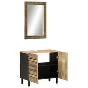 Set Mobili da Bagno | Armadio da bagno 2 pz in Legno Massello di Mango