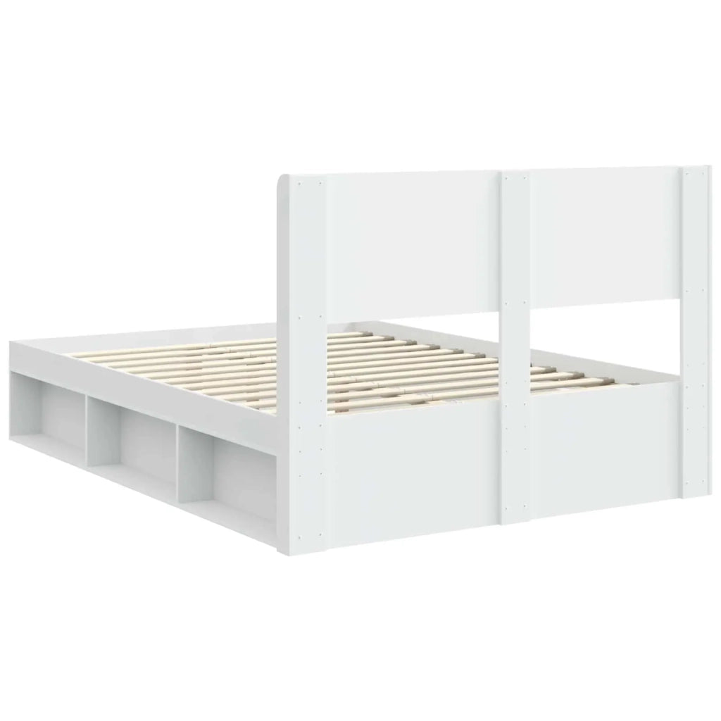 Struttura del letto con stoccaggio e testata Bianco 3414203