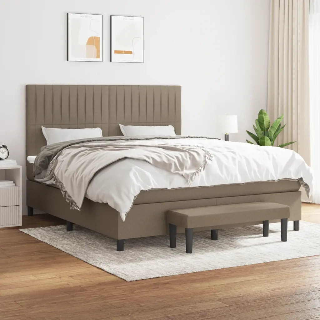 Giroletto a Molle con Materasso Tortora 180x200 cm in Tessuto 3136777