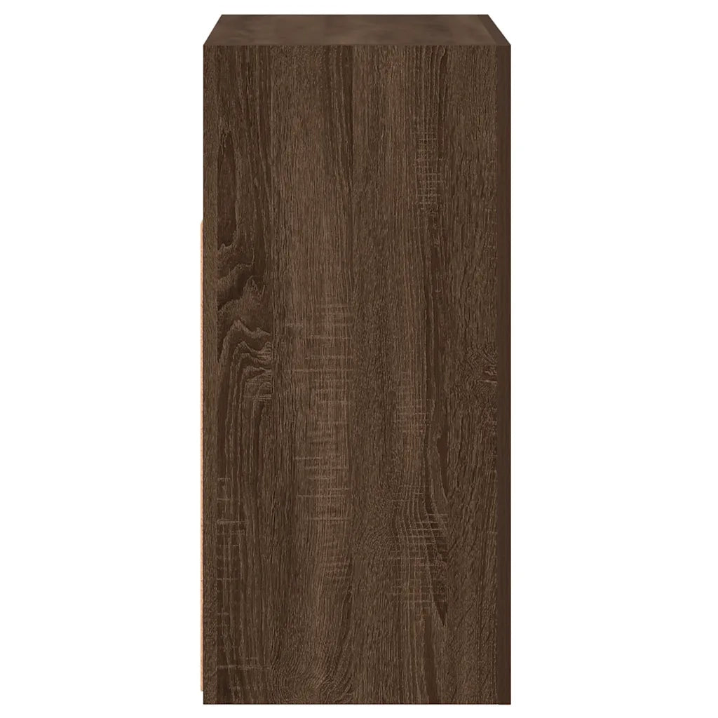 Credenza con Luci LED-Buffet-Armadio da cucina Rovere Marrone 80x35x75 cm