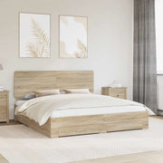 Struttura del letto con testiera Rovere Sonoma 200 x 200 cm 3412744