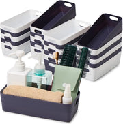 Cassetto di stoccaggio in plastica lungo (12 grigio + 12 bianco)