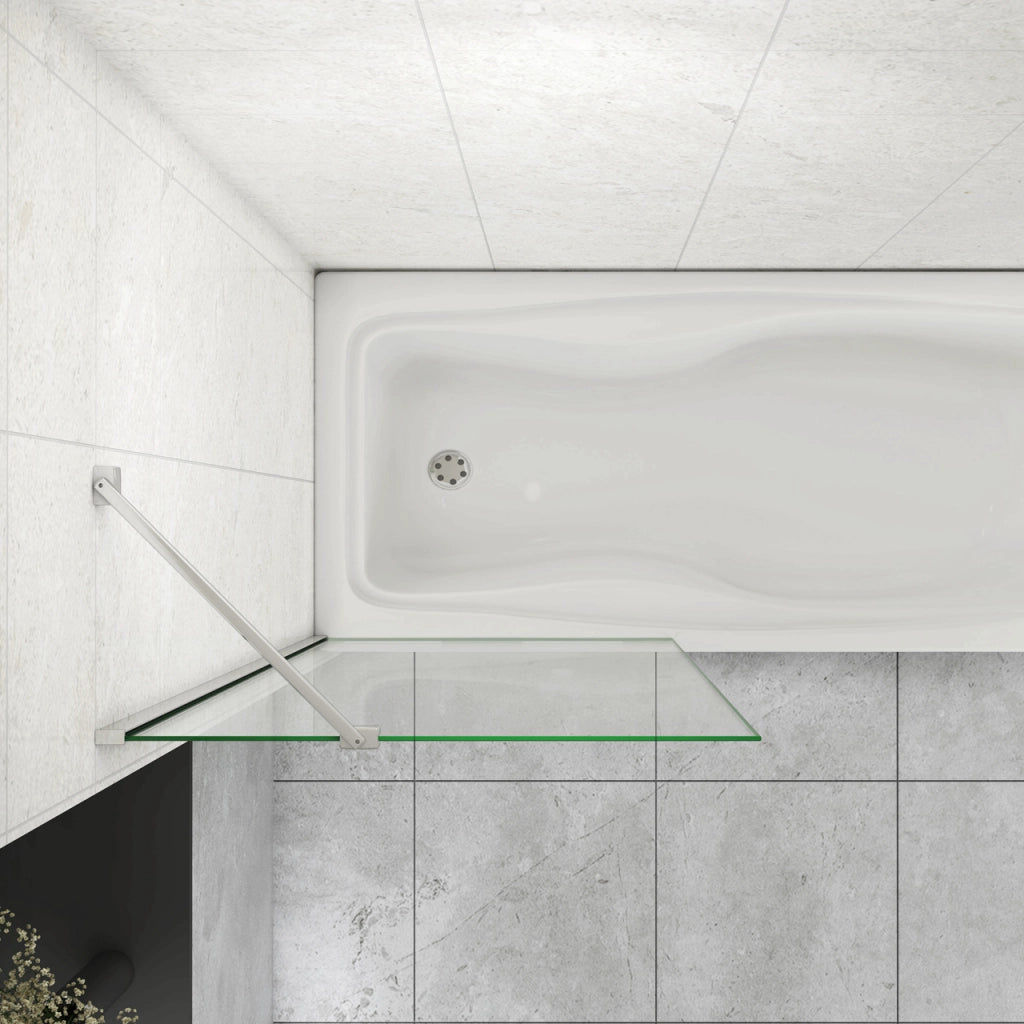75x140 cm Sopravasca Parete Doccia Per Vasca Vetro Fisso Temperato 6 mm Trasparente Anticalcare con Barra Stabilizzatrice 45 cm Cromato Lucido