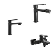 Set miscelatori lavabo 16cm bidet miscelatore esterno vasca nero opaco | Margot