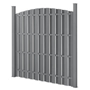 Recinzione ad arco semicircolare frangivista frangivento legno composito (WPC) grigio 185 x 193 cm 03_0001489