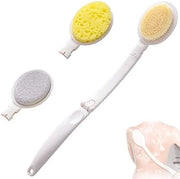 Set di Spazzola per la Doccia con Acciaio - Spazzola per la Pelle - Kit di 1 Spazzola con Acciaio Lungo e 2 Pannelli Interchangeabili