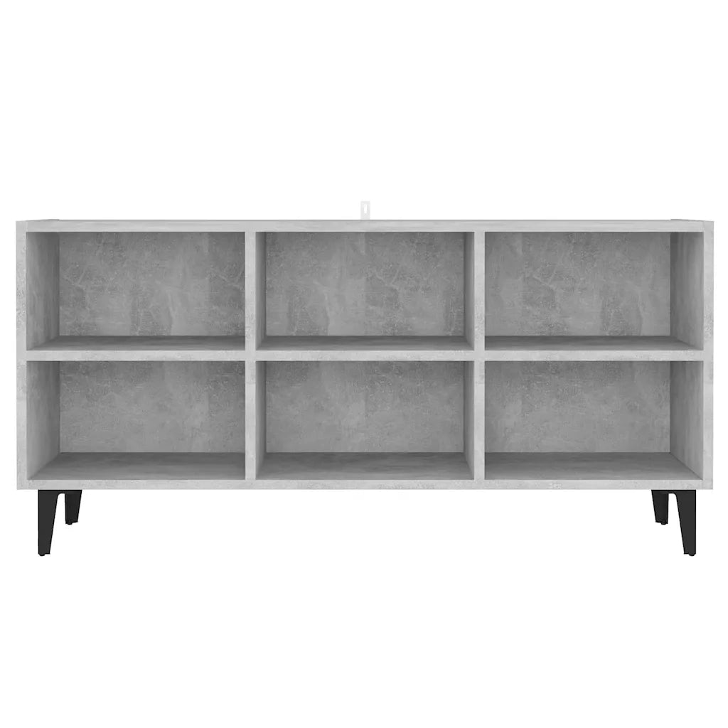 Mobile TV con Gambe in Metallo Grigio Cemento 103,5x30x50 cm cod mxl 5585