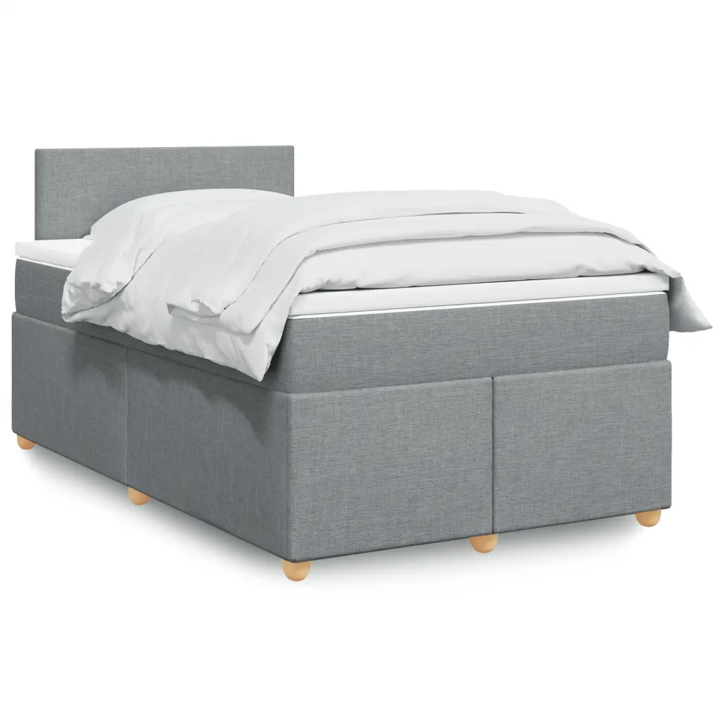 vidaXL Giroletto a Molle con Materasso Grigio Chiaro 120x190cm Tessuto