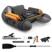Galleggiante da pesca gonfiabile con pompa di pedale, Barca da pesca portatile con capacit¨¤ di carico 150kg Grigio scuro-Sport acquatici