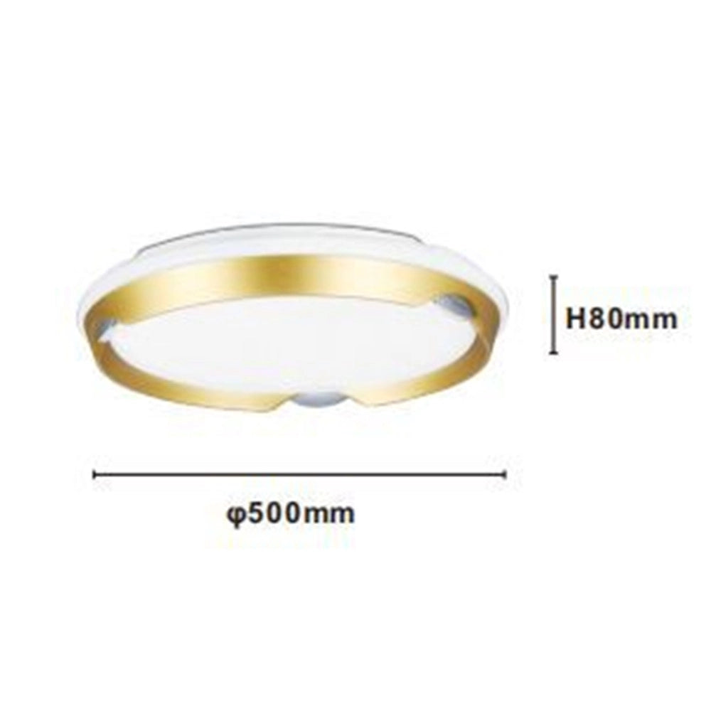 Trade Shop - Plafoniera Led Rotonda Da Soffitto Cerchio Oro Bianco 60w Luce Fredda 6500k 69730 -