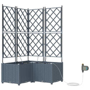 Fioriere | Cassetta per fiori | Vaso da giardino 3 pz Grigio Chiaro 80 x 80 x 142 cm Plastica