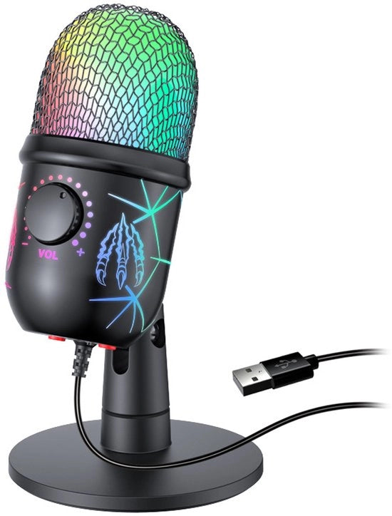 Microfono gaming USB RGB - Microfono a condensatore - Adatto per PC, Mac, PS4/PS5 & Podcasts