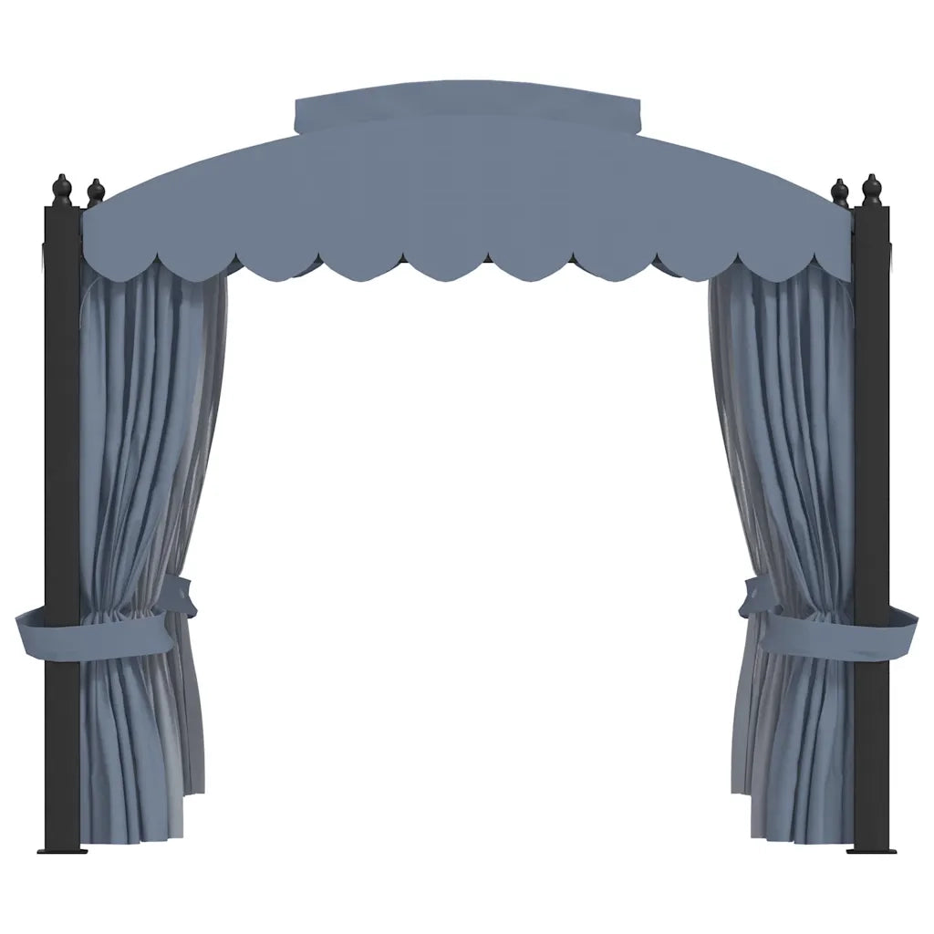 Gazebo con Tende 3x4 cm Antracite in Acciaio 48056