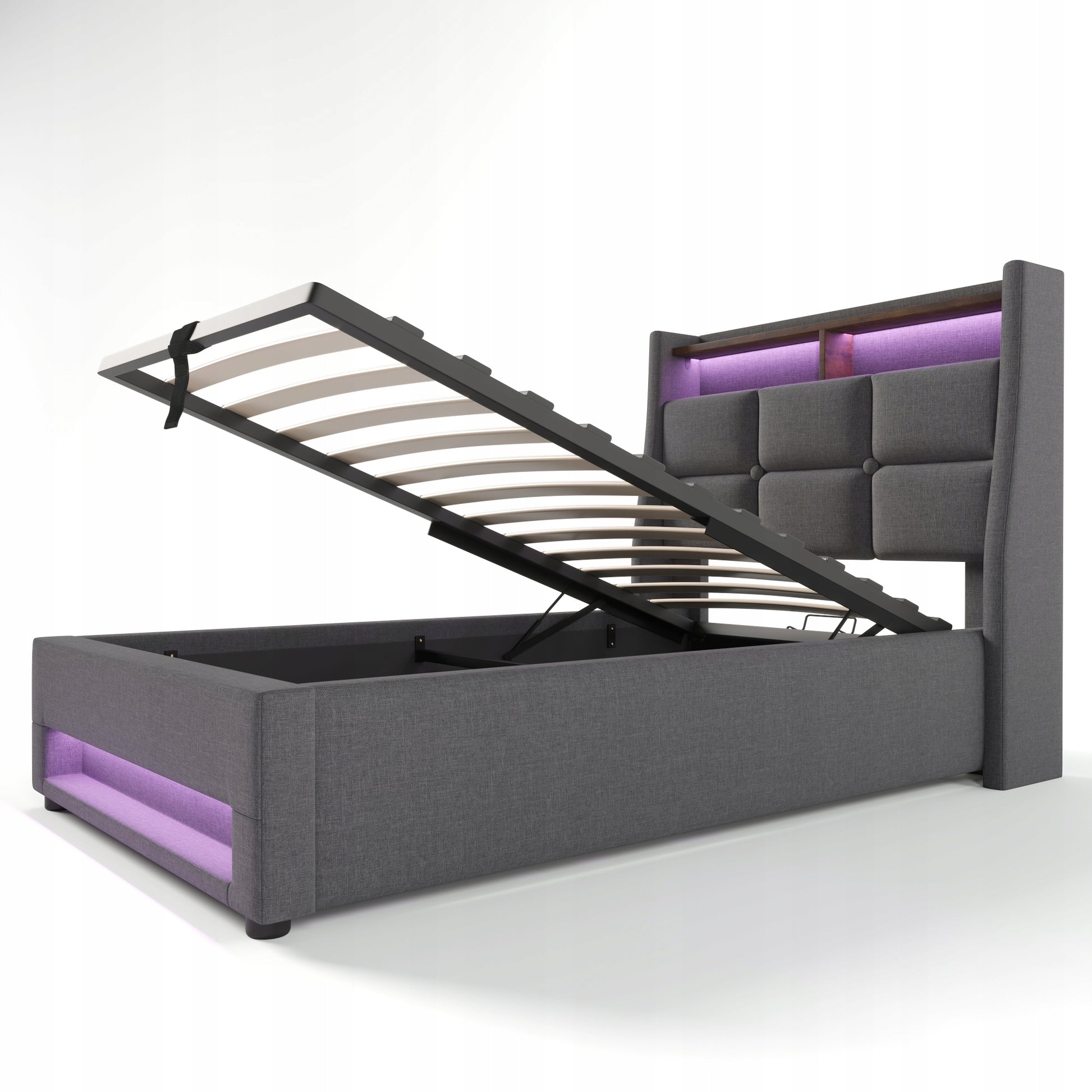 Letto singolo 90x200 - Xylo - USB LED con materasso incluso