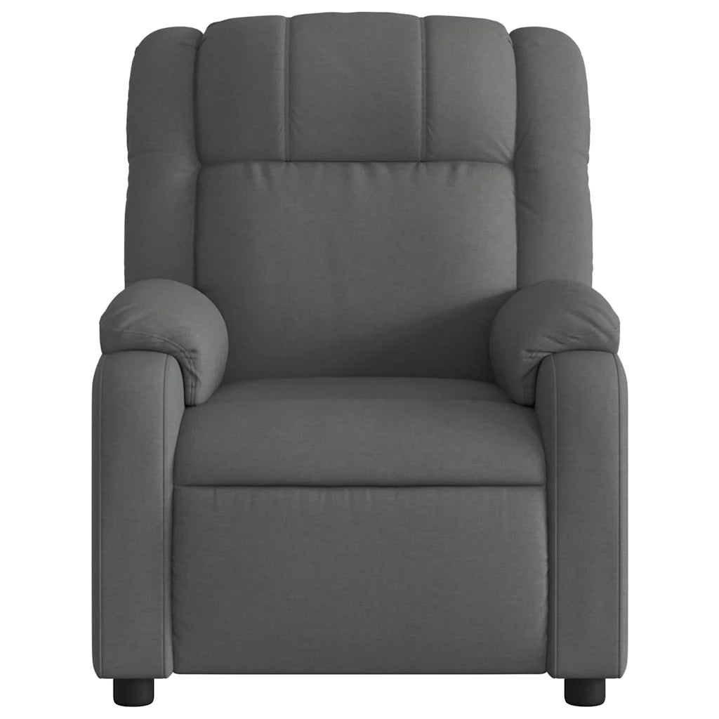 Poltrona Reclinabile Massaggio Elettrica Grigio Scuro Tessuto 3205191