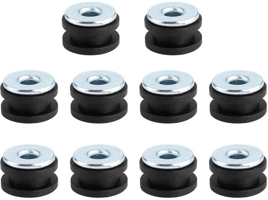 Set di Grommet di Gomma da 10 - Qualità Elevata Gomma/Acciaio - Adatto per Fairings di Motocicletta - Installazione Facile - Duraturo e Affidabile - Grommets per Motocicletta