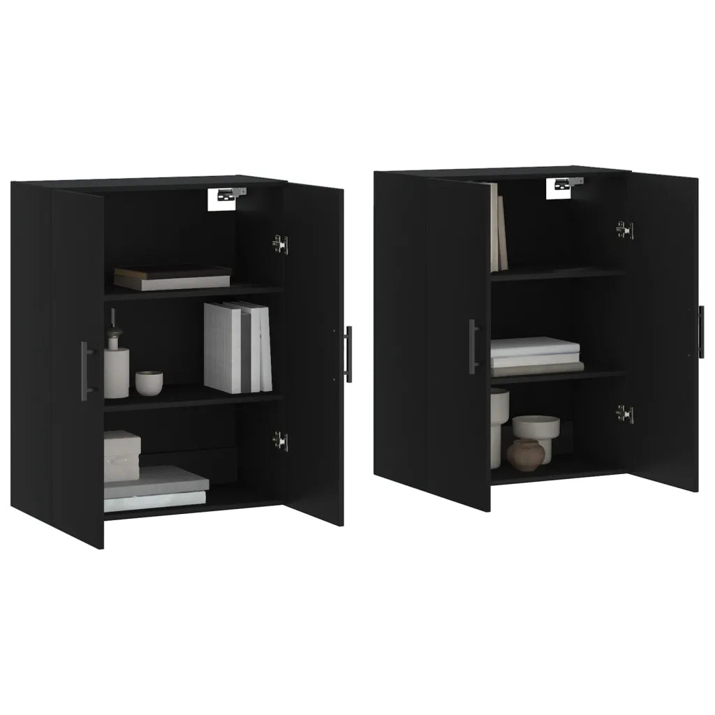Mobili a Parete 2 pz Neri 69,5x34x90 cm 3195644
