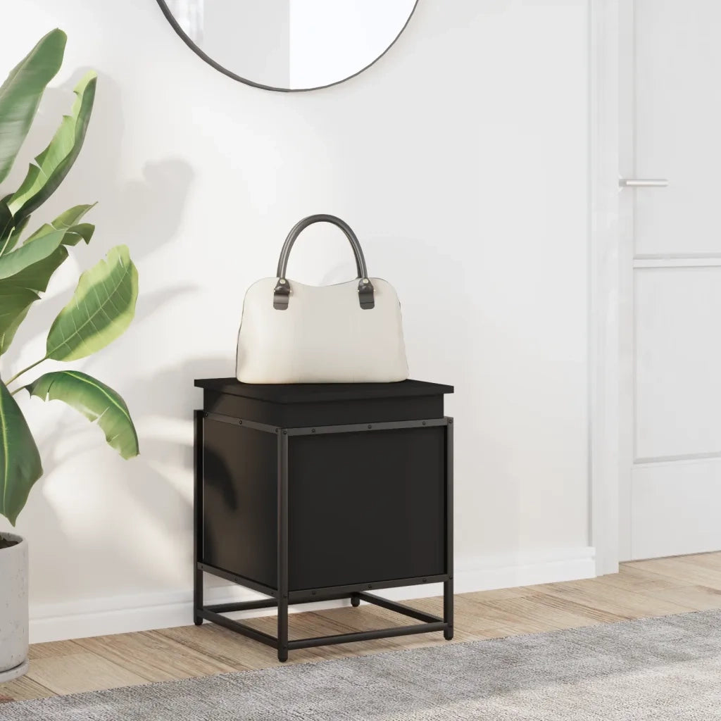vidaXL Contenitore con Coperchio Nero 40x40x51,5 cm in Truciolato