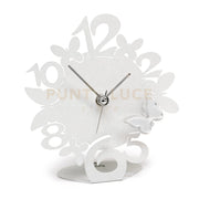 orologio sciame farfalline decorato Bianco in Ferro e polimetilmetacrilato 14x15cmh
