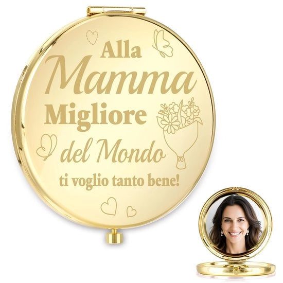 Specchio da tasca ingrandente per donne - Regalo per donne - Specchio da tasca per donne con design elegante - Modello: Zakspiegel Vergrotend