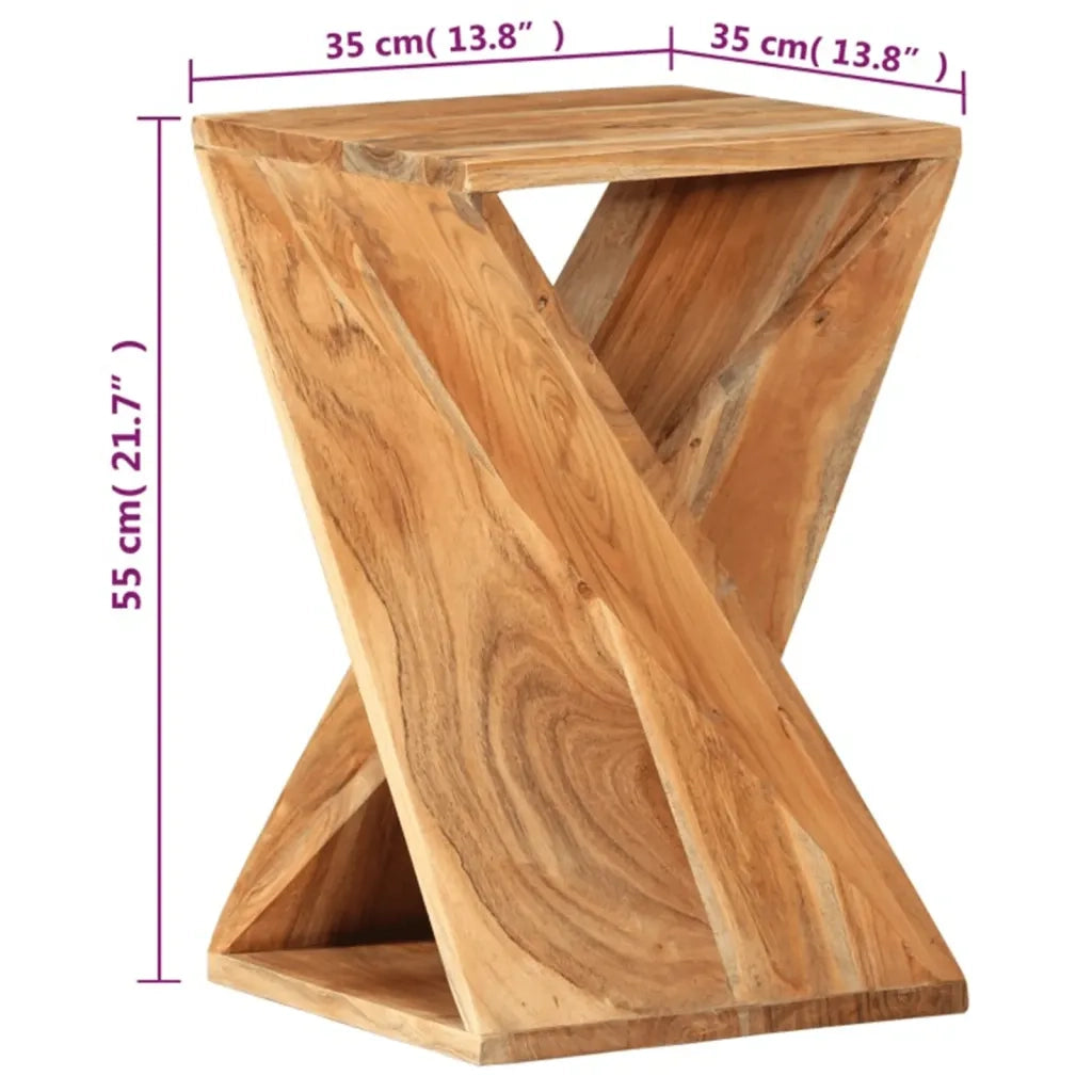 Tavolino | Tavolo laterale 35x35x55 cm in Legno Massello di Acacia