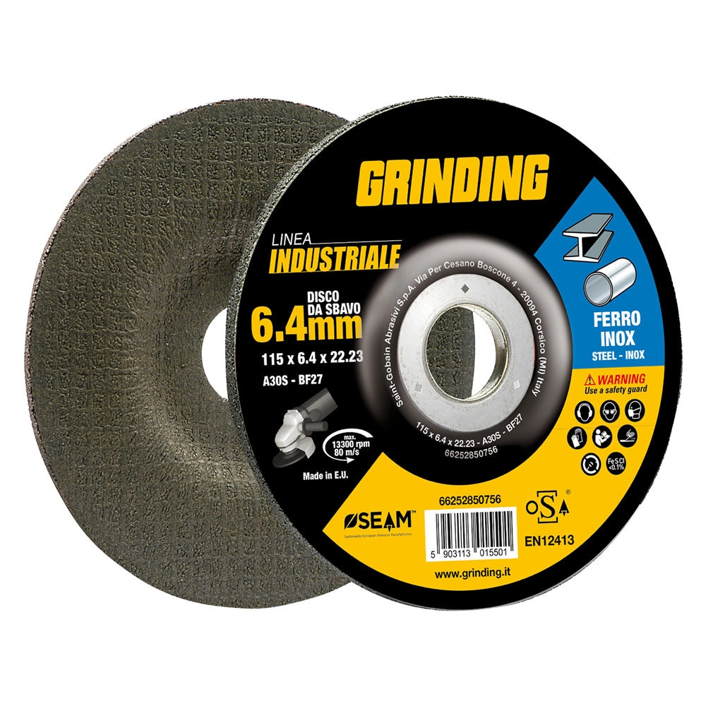 MOLA ABRASIVA DA SBAVO 'GRINDING LINEA INDUSTRIALE' ø 115 x 6,4- 5 pezzi  - GRINDING