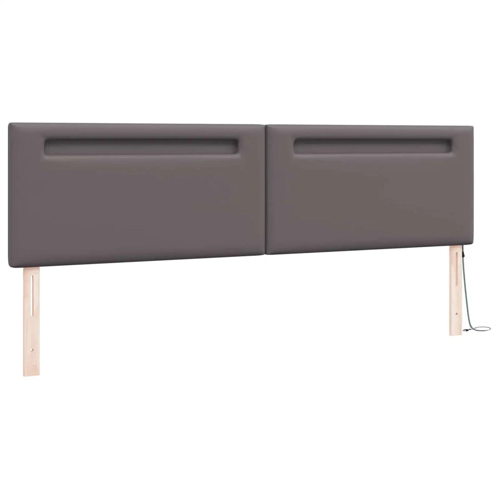 Testiera LED Grigio 200 cm Pelle Sintetica 42007315