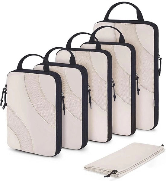 5 Blocchi di Imballaggio a Compressione – Set 2/4/6 – Leggero – Organizzatore di Spazio per Bagagli per Viaggi