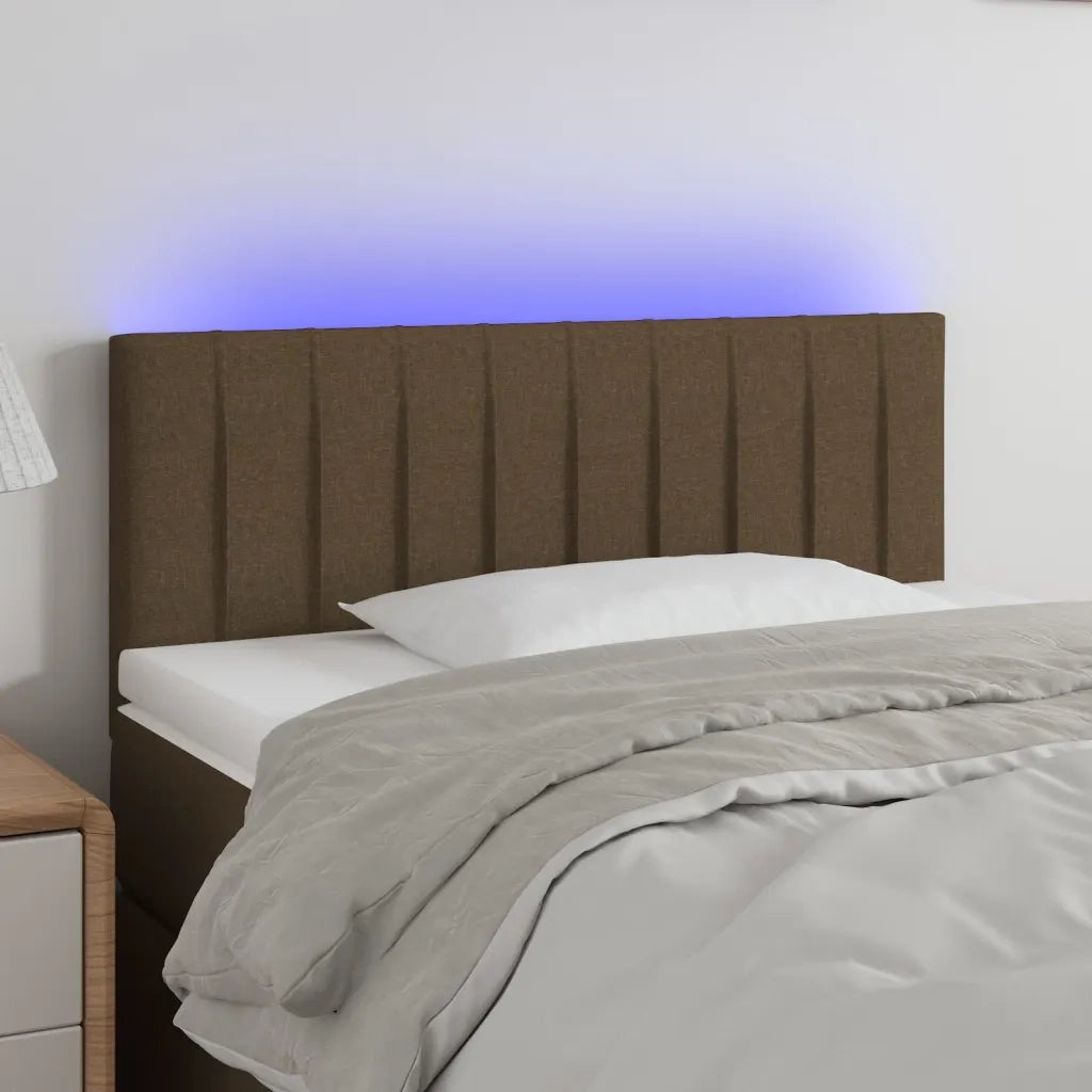 Testiera | Testata a LED Marrone Scuro 100x5x78/88 cm in Tessuto