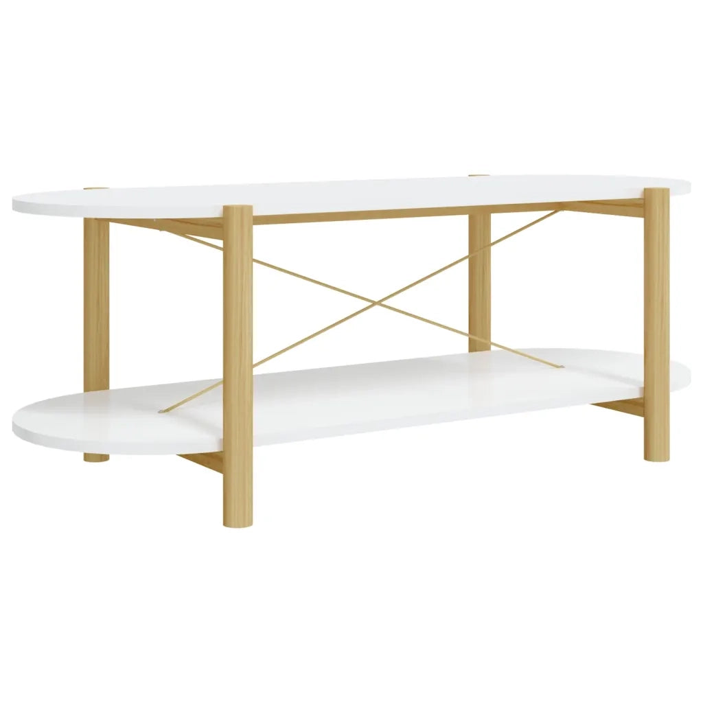 Tavolino da Salotto Bianco 110x48x40 cm in Legno Multistrato 345687