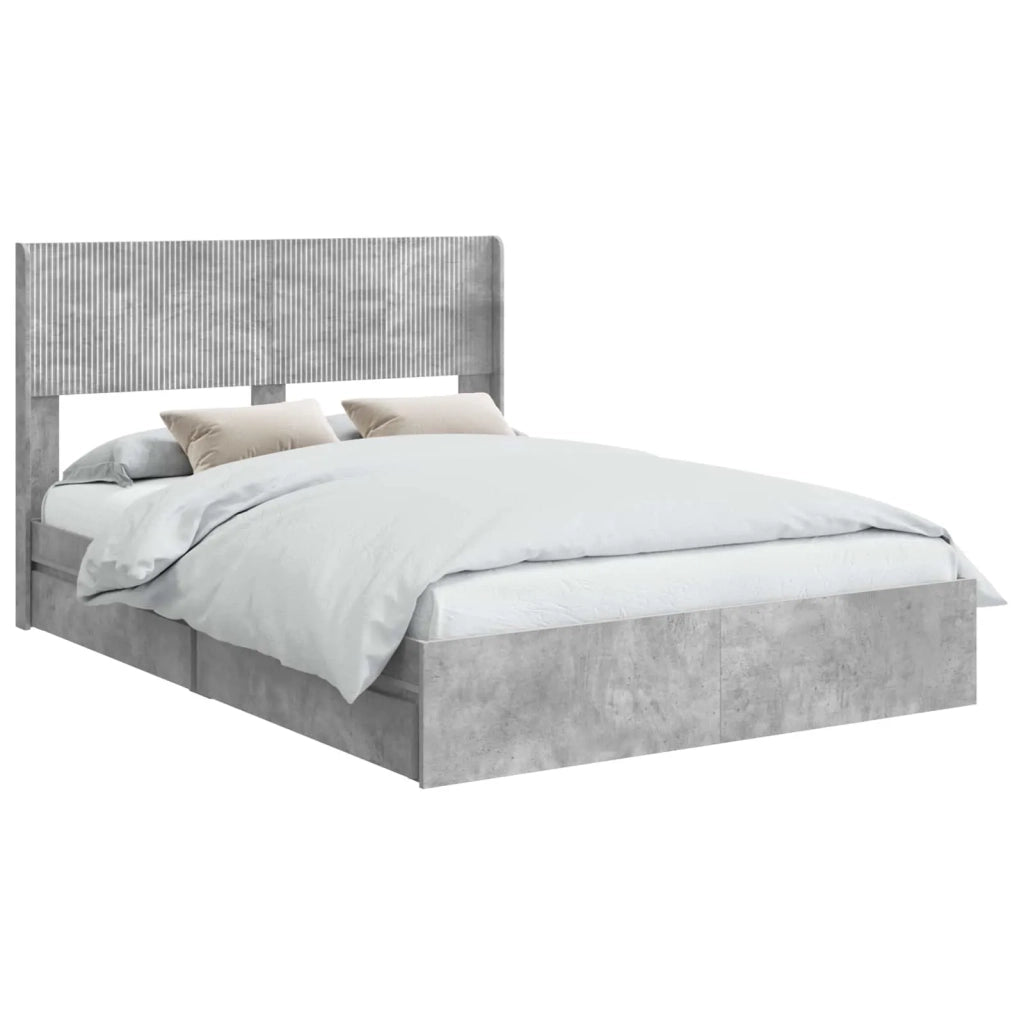Struttura del letto con stoccaggio e testata-Giroletto con contenitore Grigio Cemento 466161