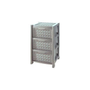 Tontarelli Cassettiera Arianna 3 Cassetti effetto rattan 39x39x63,5 cm colore Talpa