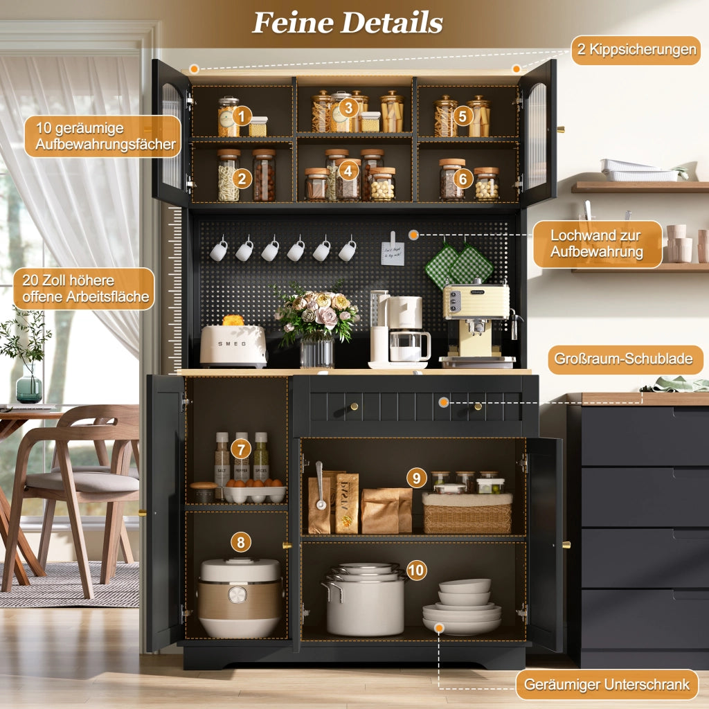 Mobile Armadio con Ante Ripiani Regolabili ¨C Minimal ¨C Nero Multiuso 103.5x40x180 cm
